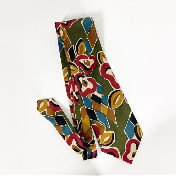 PIERRE BALMAIN Paris Silk Tie Deep Jewel Tones Italian Silk - Picture 1 of 5